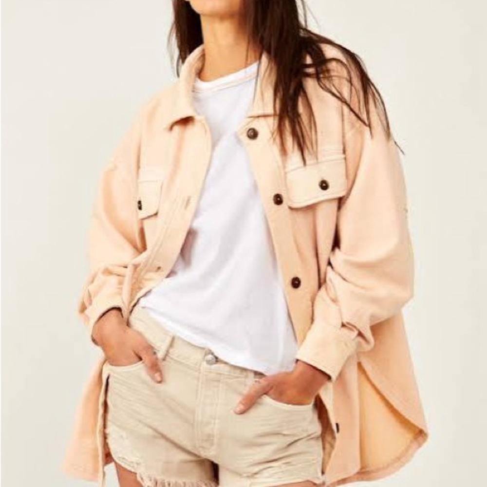 Free People Light Pink Utility Jacket